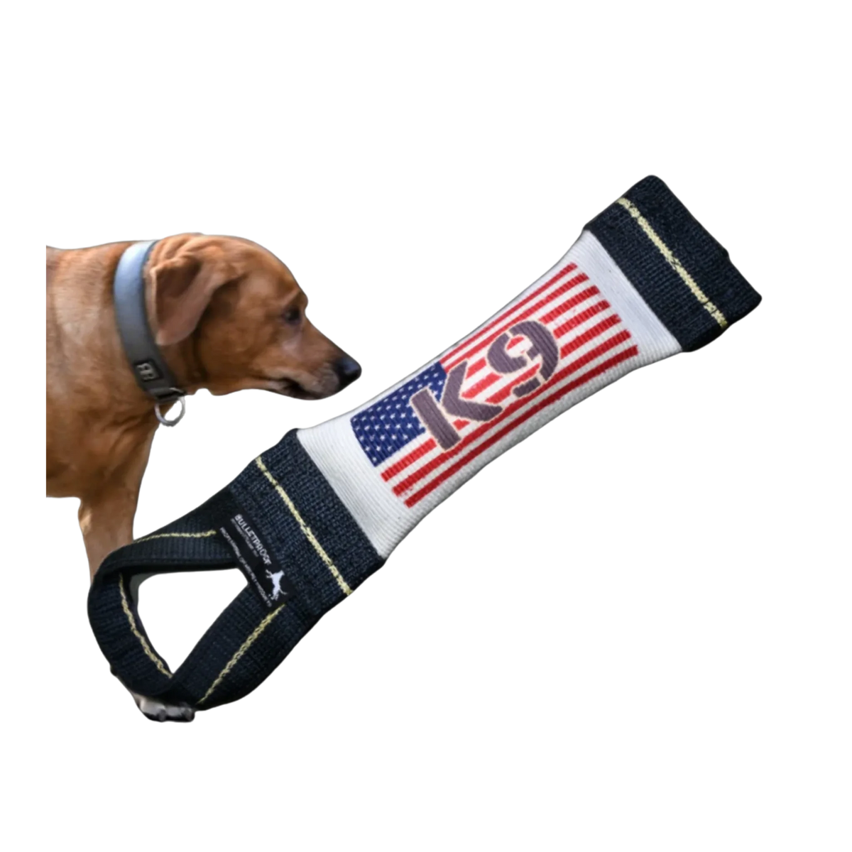 Patriotic US Flag K9 Fire Hose Pocket Tug