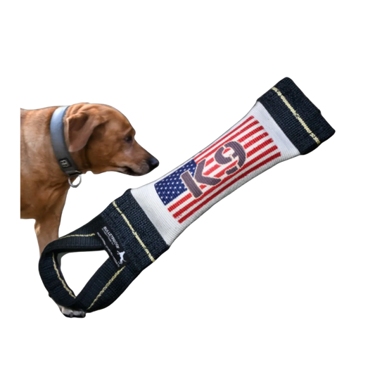 Patriotic US Flag K9 Fire Hose Pocket Tug